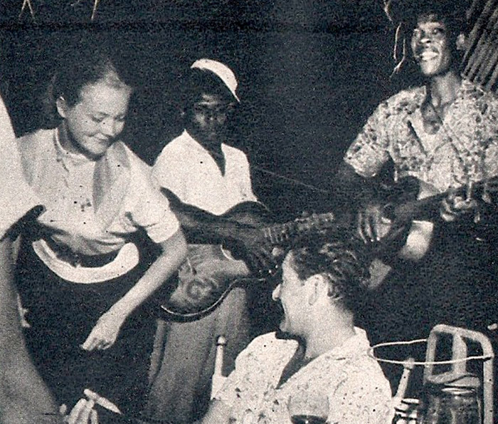 Errol Flynn and Patrice Wymore Flynn with The Jolly Boys